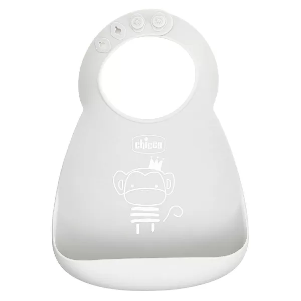 Hot Chicco Babete Macio Em Silicone Cinzento