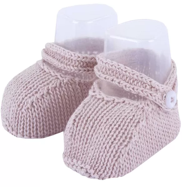 Fashion Chicco Babuchas De Tricot Com Bot O Rosa M ©Dio