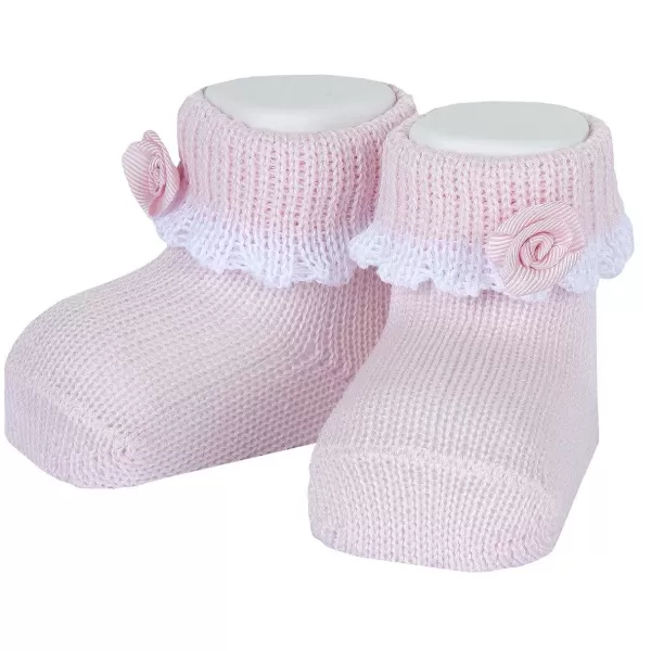 Shop Chicco Babuchas De Tricot Com Flor