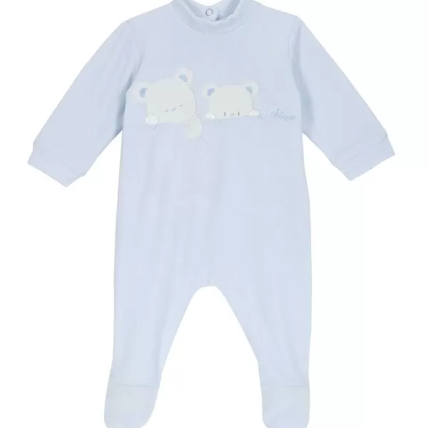 Shop Chicco Babygrow Aberto Nas Costas Azul Claro-021