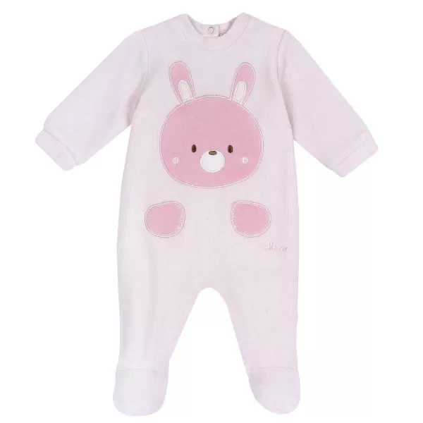 Outlet Chicco Babygrow Aberto Nas Costas Rosa Claro