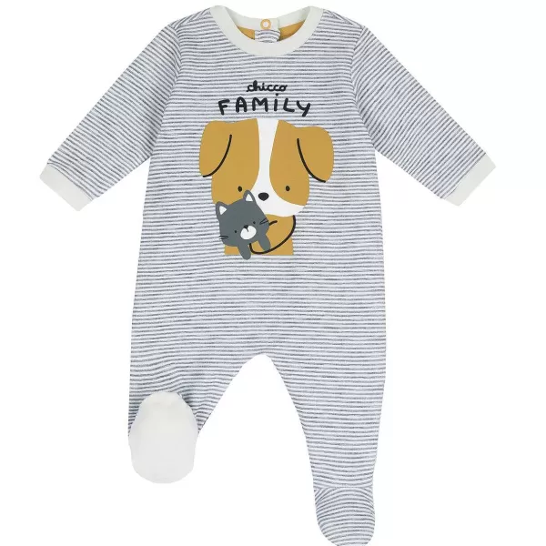 Clearance Chicco Babygrow Aberto Nas Costas Cinzento M ©Dio