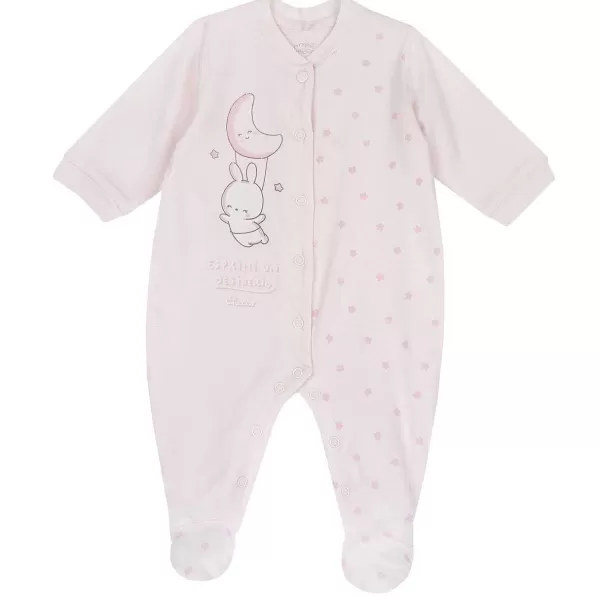 Shop Chicco Babygrow Abertura Frontal Rosa Claro