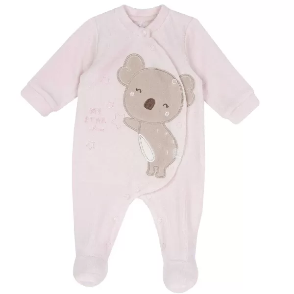 Online Chicco Babygrow Com Abertura Frontal Rosa Claro