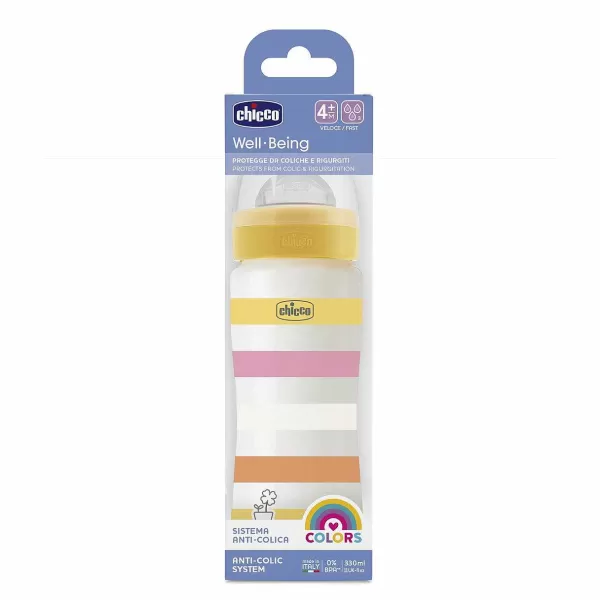 Store Chicco BiBerço Pl Stico Well-Being 330Ml Fluxo R Pido Amarelo