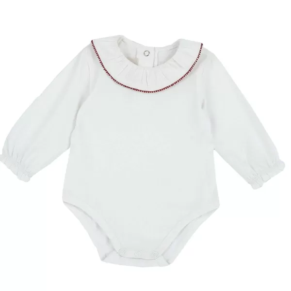 Hot Chicco Body Manga Longa Branco / Vermelho