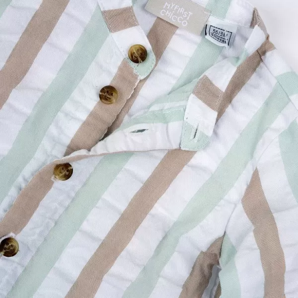 Outlet Chicco Camisa De Algod O Com Padr O De Riscas