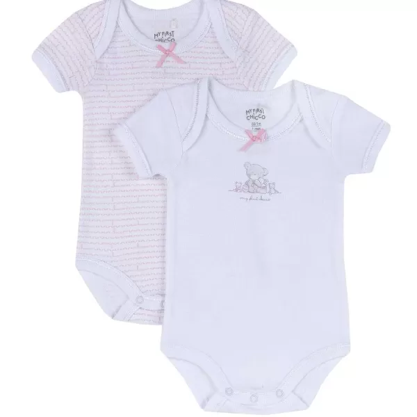 Store Chicco Conjunto Body Interior Branco / Rosa