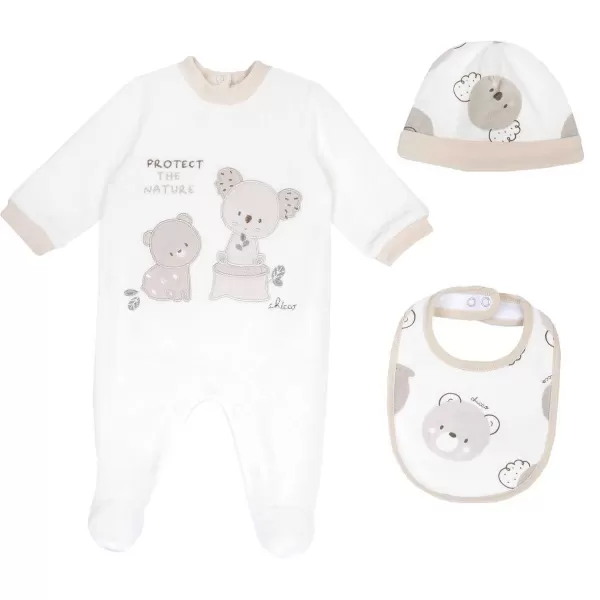 Best Sale Chicco Conjunto Com Gorro E Babete Para Beb