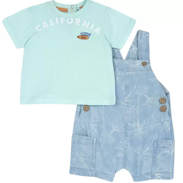 New Chicco Conjunto Com T-Shirt E Jardineiras