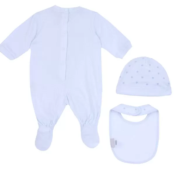 Outlet Chicco Conjunto Presente Com Babygrow, Gorro E Babete Azul Claro-021