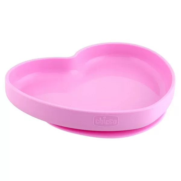 Best Chicco Prato Heart Em Silicone Com Ventosa Rosa