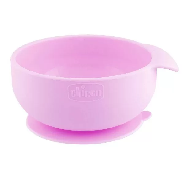 Best Sale Chicco Tigela Em Silicone Rosa