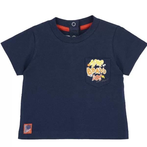 Best Chicco T-Shirt Com Bolso E Estampagem Azul M ©Dio-085+D109