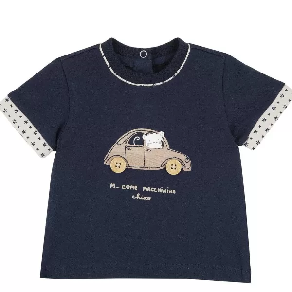 Hot Chicco T-Shirt Com Dolce Estampagem Azul Escuro