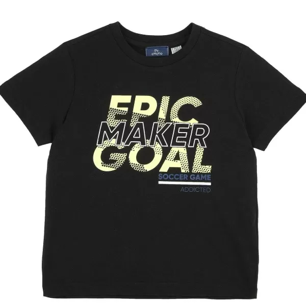 Online Chicco T-Shirt Com Estampagem Desportiva Preto