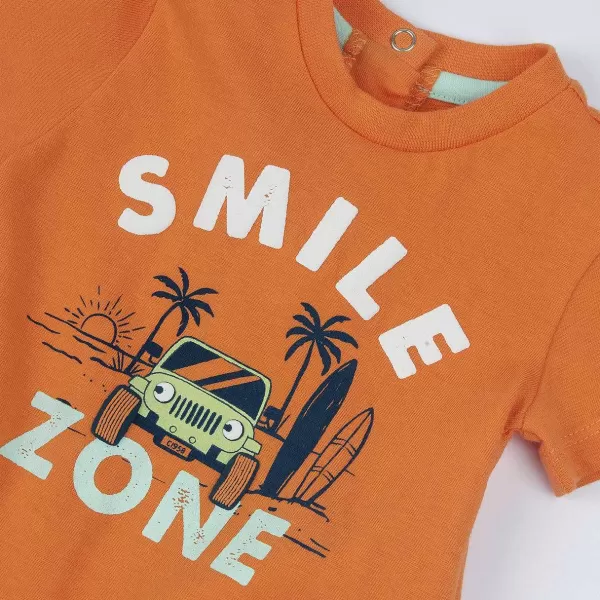 Shop Chicco T-Shirt Com Estampagem Smile Zone Laranja M ©Dio