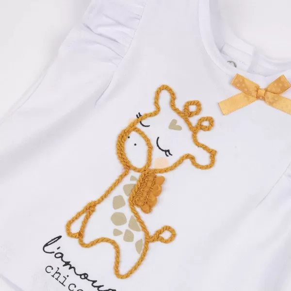 Hot Chicco T-Shirt Com Girafa Aplicada