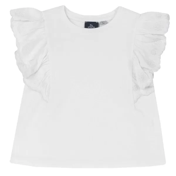 Store Chicco T-Shirt Com Mangas De Folho Bordadas