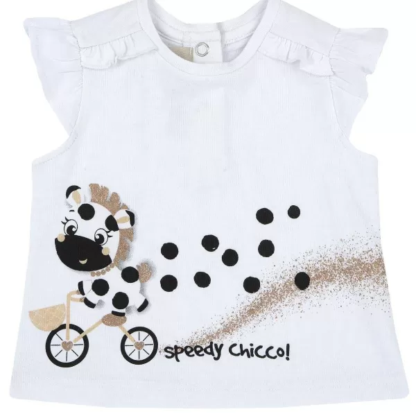 Best Chicco T-Shirt Com Pequenos Folhos