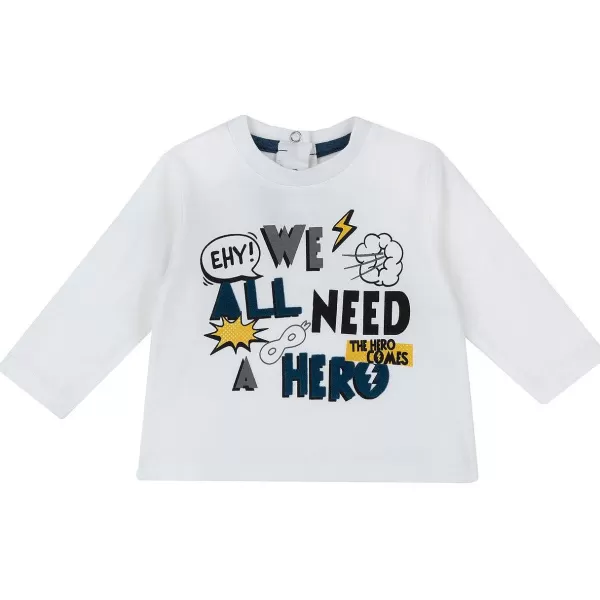 Best Sale Chicco T-Shirt De Manga Comprida Com Estampagem Divertida - Algod O Sustent Vel