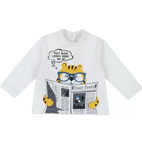 Discount Chicco T-Shirt De Manga Comprida Com Estampagem Divertida - Algod O Sustent Vel
