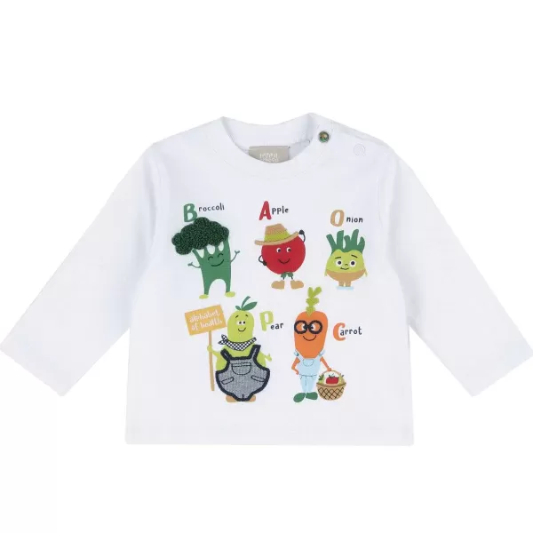 Online Chicco T-Shirt De Manga Comprida E Estampagem Vegetal