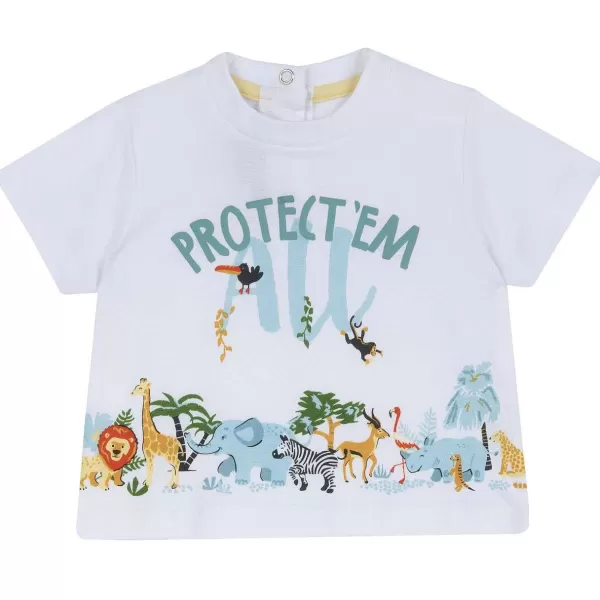 Best Chicco T-Shirt De Manga Curta E Estampagem Animal