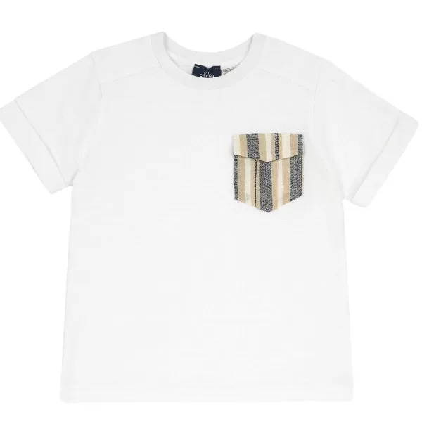 Discount Chicco T-Shirt Manga Curta Branco