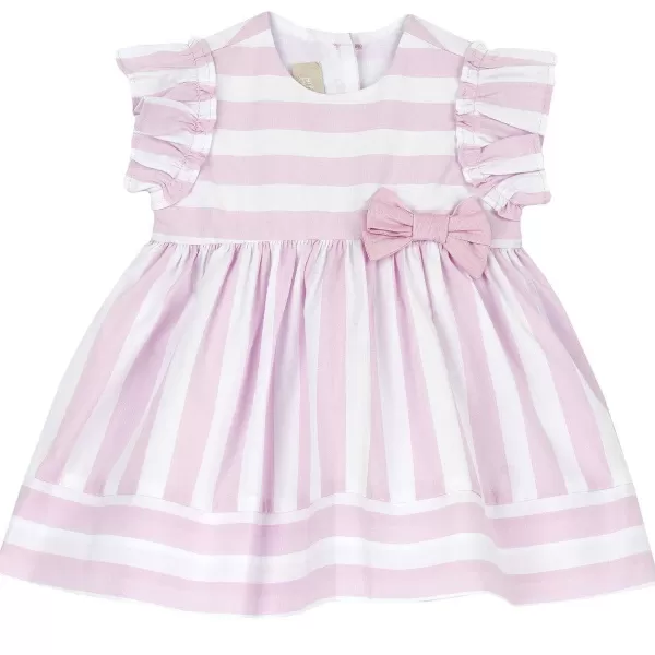 Sale Chicco Vestido S Riscas Com Manga Curta Franzida