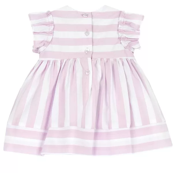 Sale Chicco Vestido S Riscas Com Manga Curta Franzida